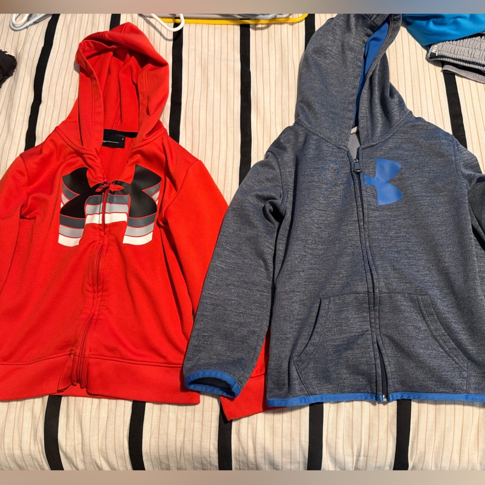 Under Armour Kids' Red and Blue Logo Hoodies